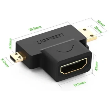 UGREEN 20144 adapter mini | micro HDMI to HDMI (bl