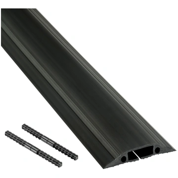 D-LINE Medium-Duty Black Floor Cable Protector, 1.