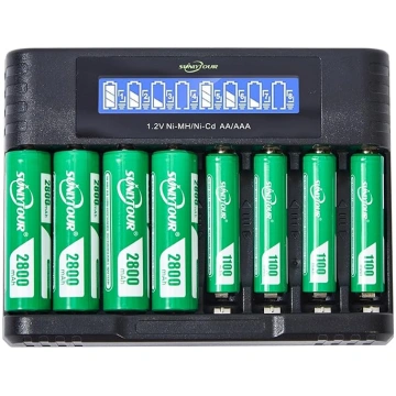 2800 mAh Ni-MH AA akumulators un 1100 mAh NI-MH AA