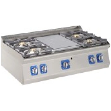 Gāzes plīts ar degļiem un čuguna virsmu 28.3 KW BH