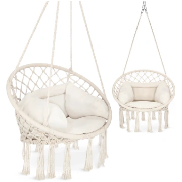 4Fizjo BOHO iekaramais krēsls ar spilvenu, bēšs - 