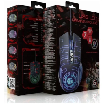 MOUSE USB OPTICAL GAMING/BLACK MUSG-RGB-01 GEMBIRD