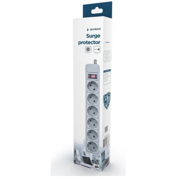 PROTECTOR POWER SURGE 1.8M/6OUTL SPG6-B-6C GEMBIRD