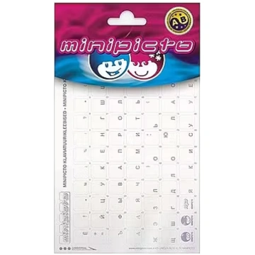 Vaikimisi Minipicto, RUS, red - Keyboard Stickers 