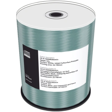 CD-R MediaRange MR203 700 MB 52x Inkjet Printable 