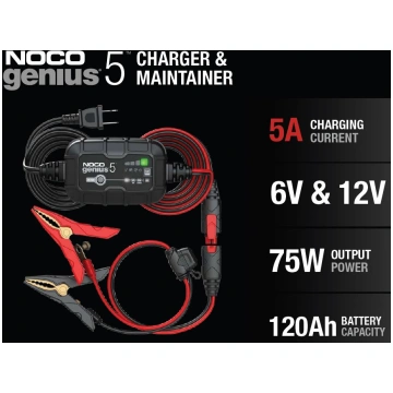 Akumulatora lādētājs NOCO 6V/12V 5A Smart charger 