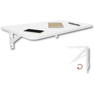 KDR Folding Wall Table 70 x 40 cm White with Round