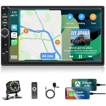 Carplay 1 DIN auto radio Con Type-C, HD skārienjūt