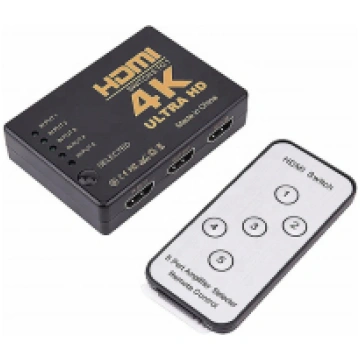 RoGer HDMI 4K ātrgaitas sadalītājs 5 HDMI ieejas /
