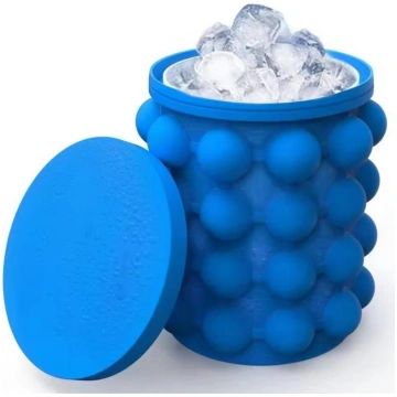 2-in-1 Ice Cube Mold & Silicone Ice Bucket | Large
