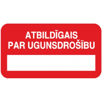 *Zīme "Atbildīgais par ugunsdrošību" CE363353 4751