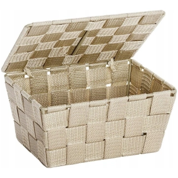 InnovaGoods Bathroom basket with lid Adria, beige 