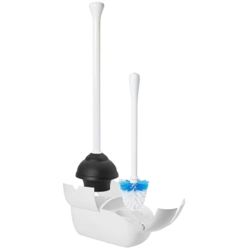 OXO Good Grips Hideaway tualetes birstes un virzuļ