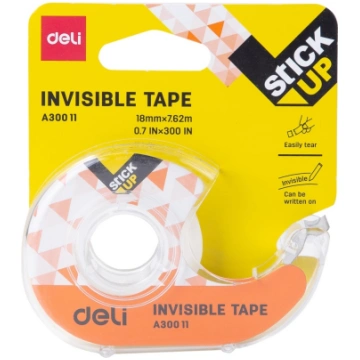 Līmlente ar turētāju Deli EA30011, 18mmx7m, matēta