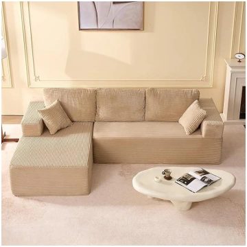 Modular L-Shaped Corner Sofa with Sleep Function -