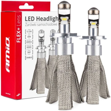 LED car bulbs FLEX+ series H4 lens 12V 24V 6000K C