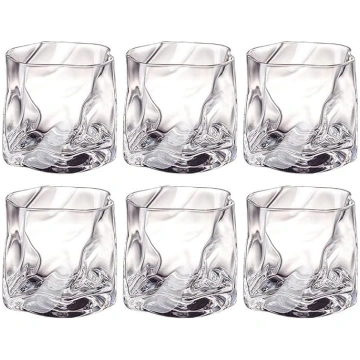 6 glāžu komplekts, 200 ml, neregulāras kristāla vi