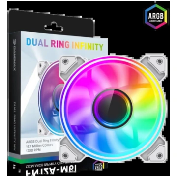Korpusa ventilators GameMax DUAL RING INFINITY Whi
