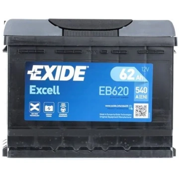 Akumulators Exide Excell EB620, 12 V, 62 Ah, 540 A