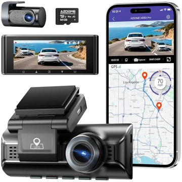 AZDOME Dash Cam Automašīnas priekšējā aizmugurējā 