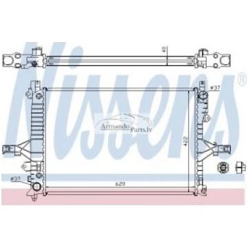 Radiators NISSENS NS65557A, 620 X 422 X 40 mm Arma
