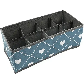 BESK Storage box 28x14x10cm, 8 compartments, blue 