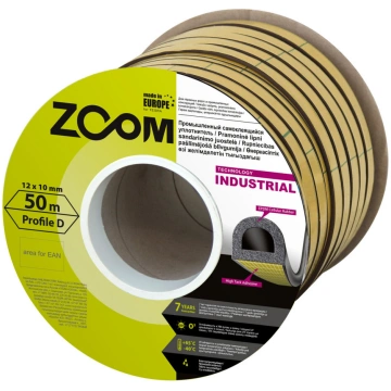 Blīvgumija ZOOM Industrial "D" melna, 12x10mm