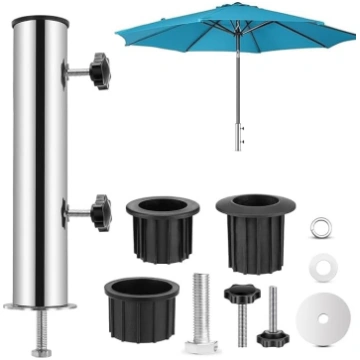 Universal Parasol Base Tube Set, Heavy Duty Stainl