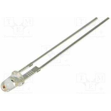 LED; amber; 3mm; 100000mcd; 15°; Front: convex; 2.