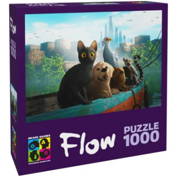 Brain Games FLOW Puzzle 1000 - Cat Dog Capibara Bi