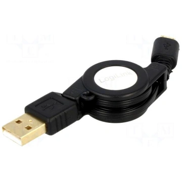 Cable | USB 2.0,retractable | USB A plug,USB B mic