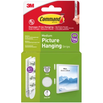 3M Command Strips White Medium 4 Sets