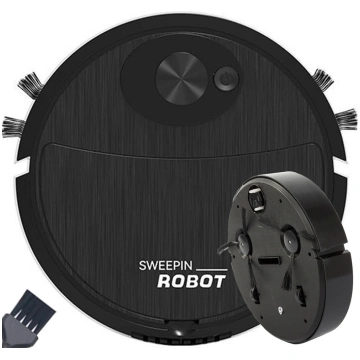 Automātiskais bezvadu robots putekļsūcējs, melns -