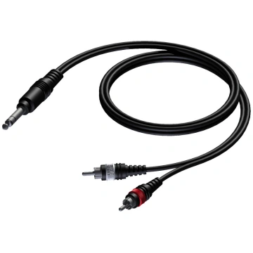 Procab 6.3 mm Jack male stereo - 2 x RCA/Cinch mal