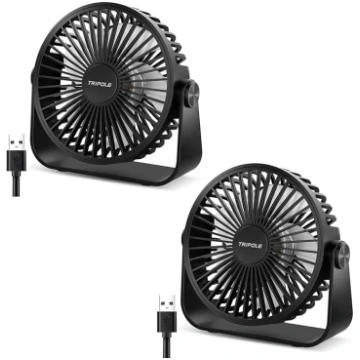TriPole 2 iepakojumi USB galda ventilators, 3 ātru