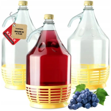 3x Kadax Carboy Wine 5L Balloon Lady In Basket Vīn