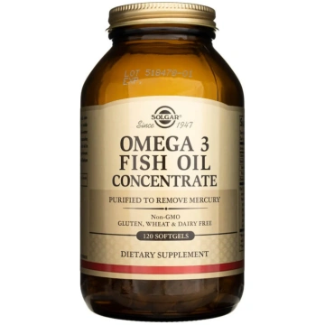 Solgar Omega-3 zivju eļļas koncentrāts - 120 mīkst
