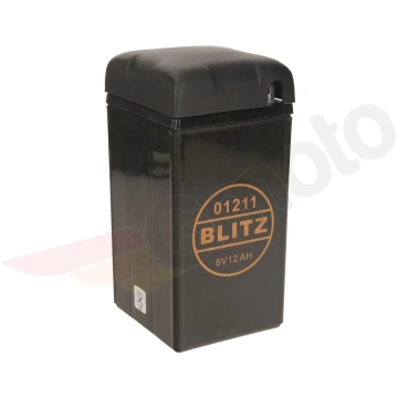 Retro 6V 12Ah melns akumulators ar vāciņu SHL AWO