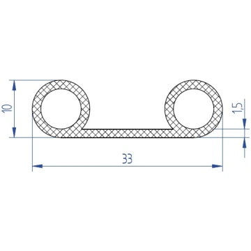 P Gs EPDM profils 1.5x10x33mm