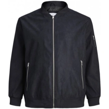 Jack & Jones ROCKY Faux Suede Bomber Jacket Jet Bl