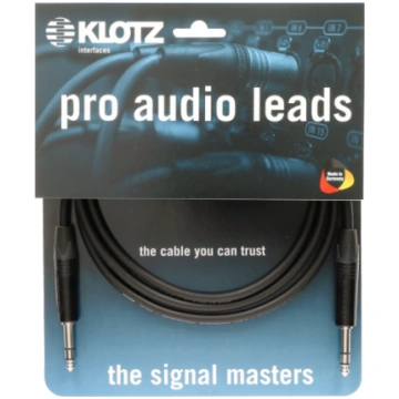 KLOTZ B-4 pro audio leads black 3m TRS (Jack) kabe