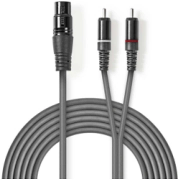 Nedis Cable XLR F - 2x RCA M 1.5m COTH15220GY15