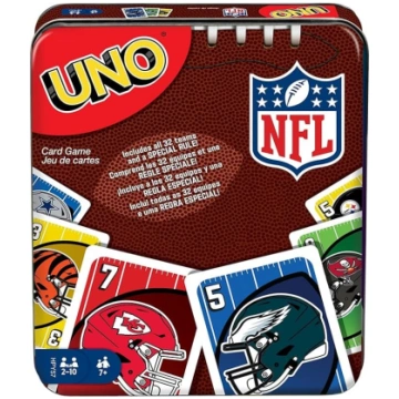 Mattel Games UNO NFL kāršu spēle uzglabāšanas kārb