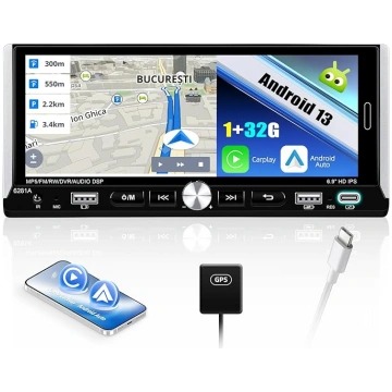 SIXWIN 1 + 32G Android 13 1 DIN auto radio ar Carp