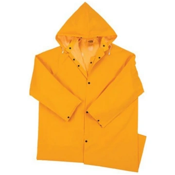 Rainwear Coat, Unisex, Yellow, Polyester, 48 in Lg