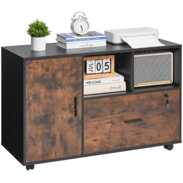 VEVOR mobilais koka dokumentu skapis ar slēdzamu a