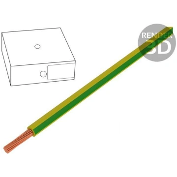 Wire; H07V-K; stranded; Cu; 16mm2; PVC; yellow-gre