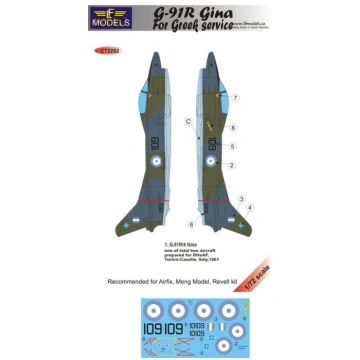 G.91R Gina For Greek Service (For Airfix, Meng Mod