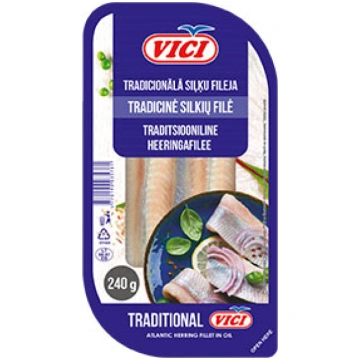Siļķes fileja tradicionālā Viči 240g/190g
