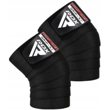 Pārsēji RDX Gym Knee Wrap, Universāls, melna krās